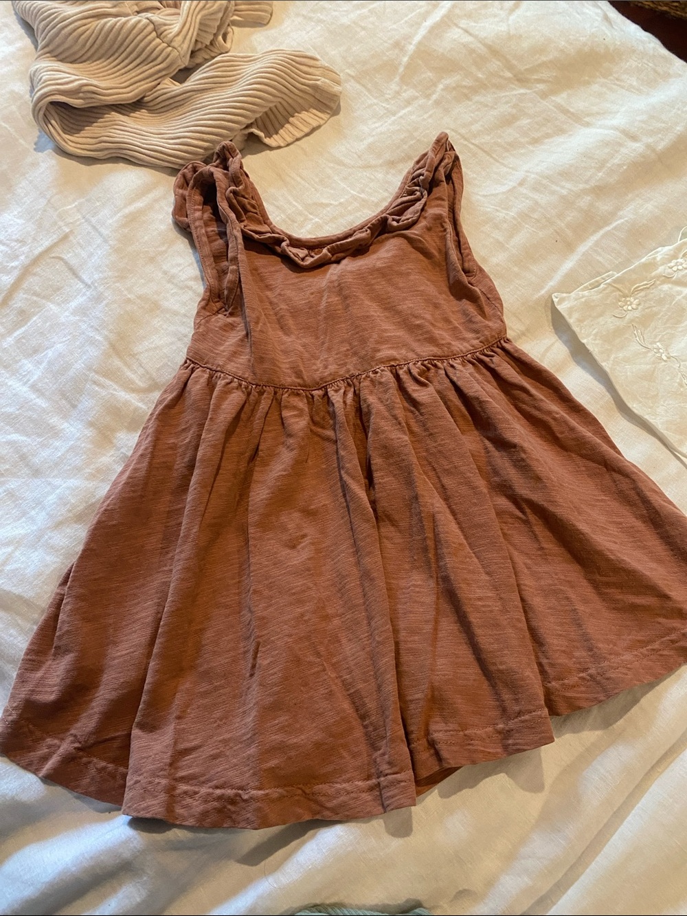 City mouse deep v back cotton twirl dress